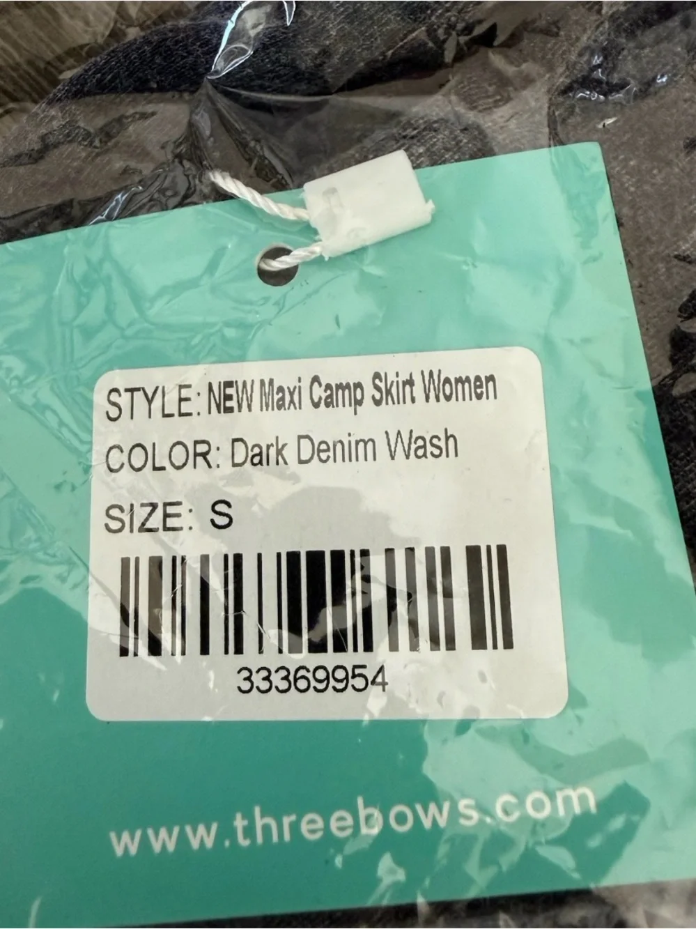 Three Bows NEW Maxi CAMP SKIRT WOMEN - Dark DENIM WASH Size Small